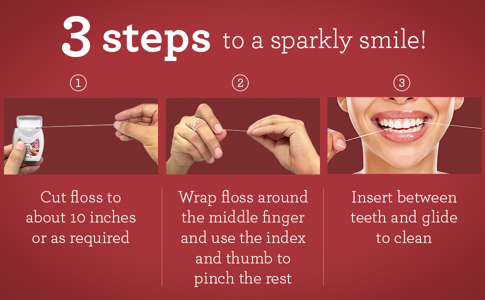 GuruNanda Expandable Waxed Dental Floss for Gentle, Deep Cleaning Wide Teeth Flossing - Cinnamon Flavor - 55 Yards