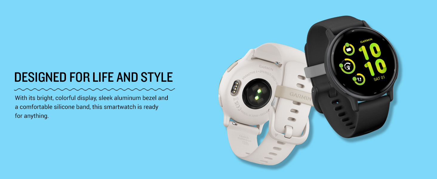 Garmin vívoactive 5, Health and Fitness GPS Smartwatch, AMOLED Display, Up to 11 Days of Battery, Ivory