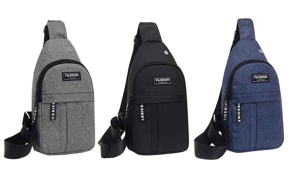 Crossbody Sling Bag for Women Mens, with USB Charging Port, Small Backpack Sash Bag Chest Daypack for Walking Hiking Travel