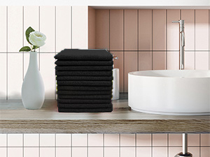 HOMEXCEL Black Microfiber Cleaning Cloth, 8 Pack Cleaning Towels for Kitchen, Lint Free, Scratch-Free, Highly Absorbent, and Reusable Cleaning Rags for House, Window and Glass, Cars, 11.5 X11.5 inch