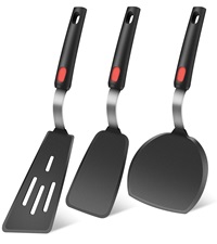 HOTEC Premium Stainless Steel Locking Kitchen Tongs with Silicon Tips, Set of 2-9" and 12"