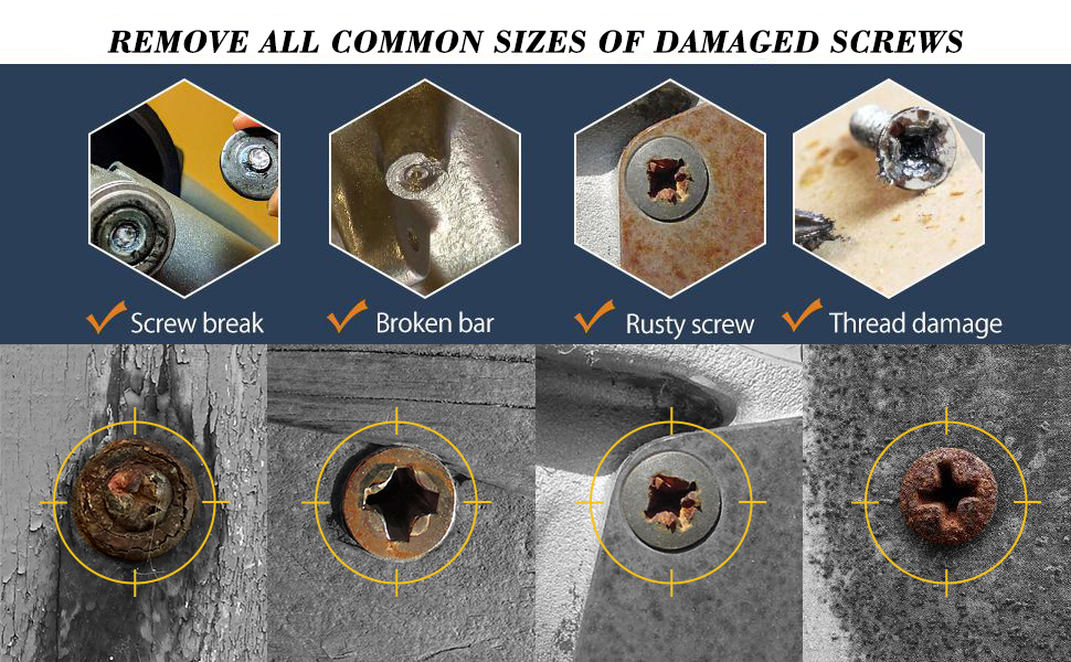 Gifts for Men,Damaged Screw Extractor Set,Fathers Day Gifts for Dad from Daughter Son,Mens Gifts for Dad,Husband,Stripped Screws Nuts & Bolts Drill Bit Tools for Easy Removal of Rusty Broken Screw