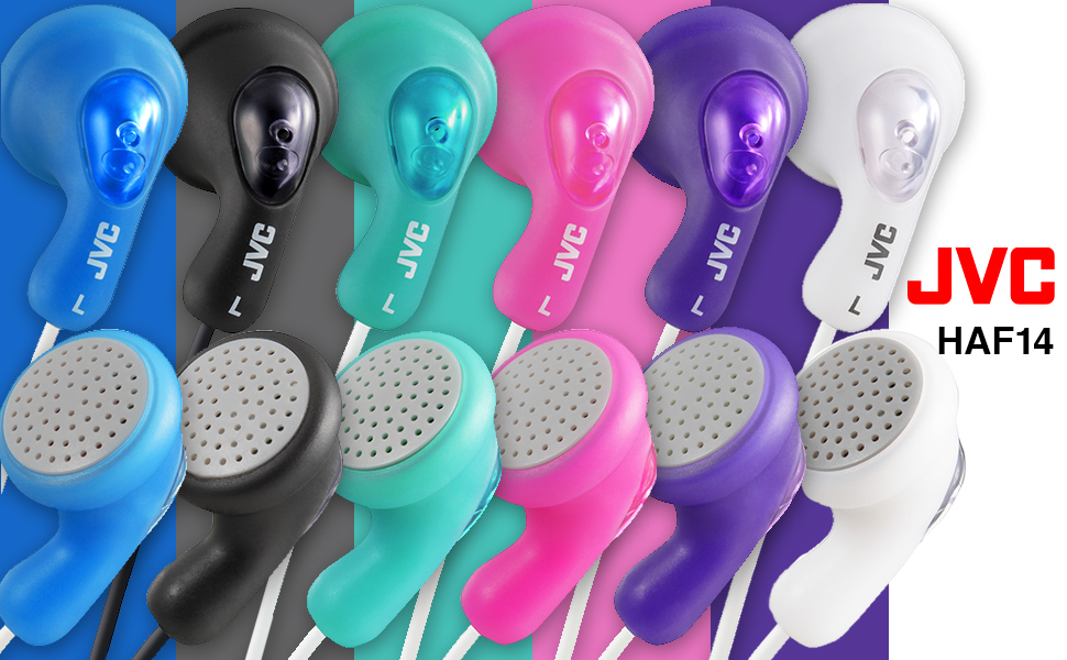 JVC Gumy In-Ear Wired Headphones Earphones Compatible with iPod, iPhone, Samsung - Blue