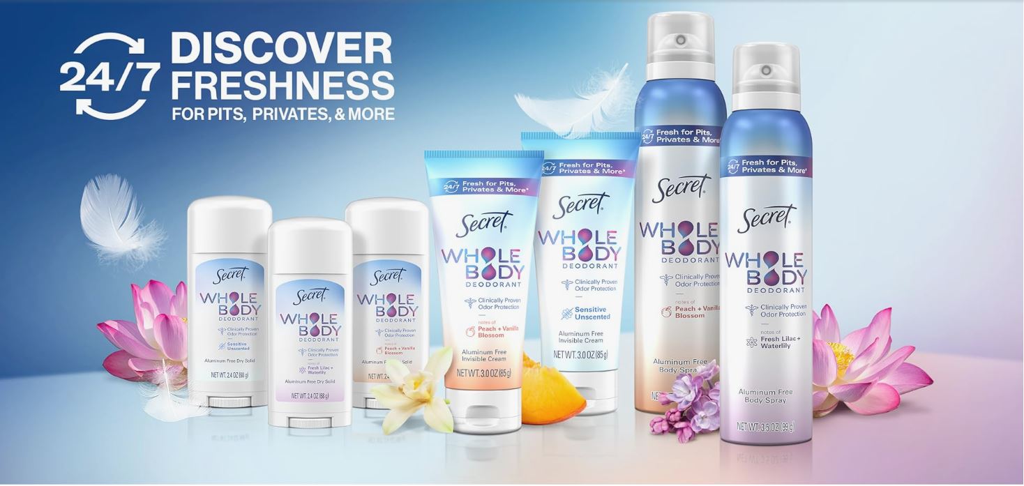 Secret Outlast Antiperspirant Deodorant for Women, 72hr Sweat & Odor Protection, PH Balancing Minerals, Invisible Solid, Completely Clean Scent, Travel Size, 0.5 oz