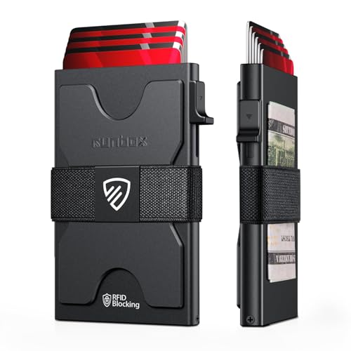 Zitahli Card Holder Wallets for Men - Slim Wallet Holds 6+6 Cards, Metal Card Holder, Minimalist RFID Blocking Wallets with Pop-Up Function, Ultra-Thin, Men's Accessories, Gifts for Him