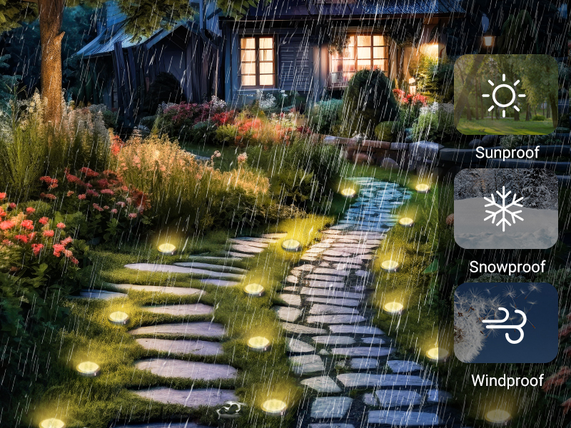 Peasur Solar Ground Lights Outdoor, 2 Pack Flat Solar Powered Disc Lights, IP68 Waterproof, Anti-Rust, Landscape Lighting for Pathway Garden Yard Lawn Walkway Landscape Driveway, Mini, Warm White