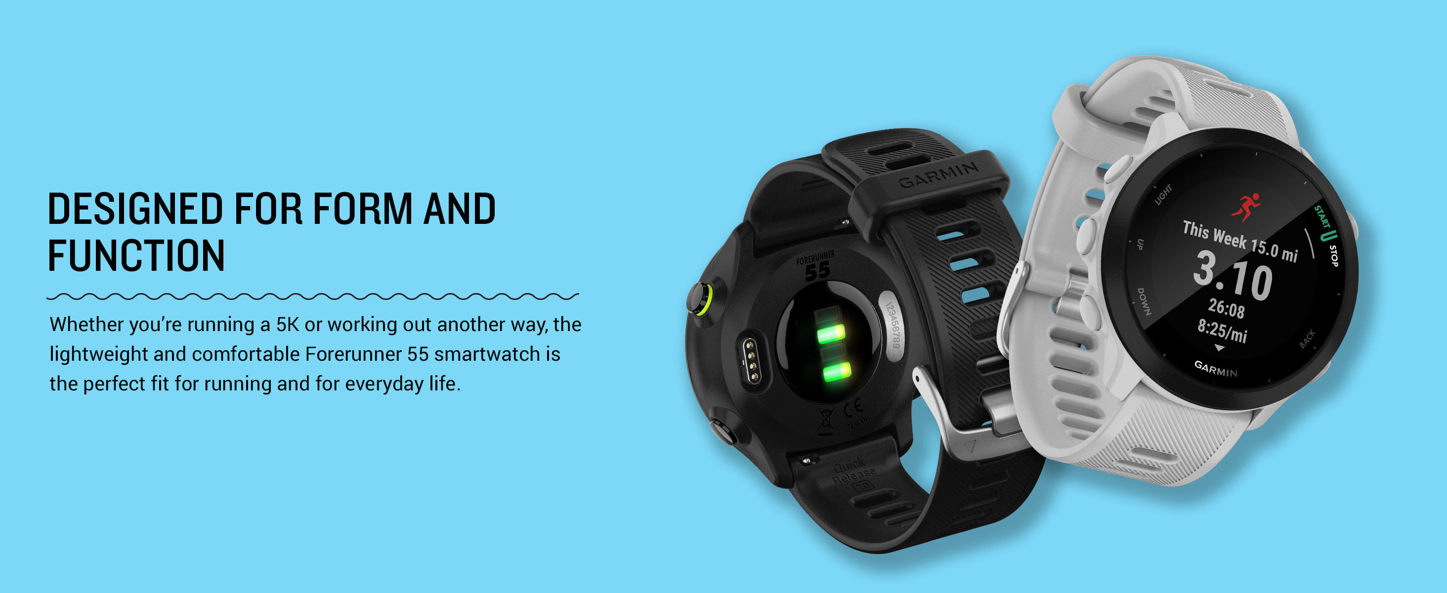 Garmin Forerunner 55, GPS Running Watch with Daily Suggested Workouts, Up to 2 Weeks of Battery Life, Black - 010-02562-00