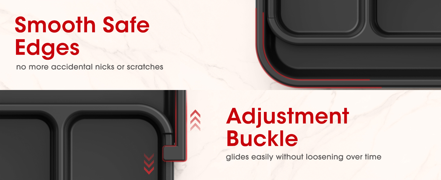 Aujen Silverware Organizer - Expandable Kitchen Drawer Organizer, Adjustable Utensil Organizer, Cutlery Tray for Forks, Knives, Multipurpose Kitchen Organizers and Storage Solution, Black, Medium