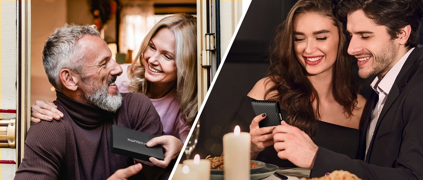 RUNBOX Wallet for Men Slim Rfid Leather 2 ID Window With Gift Box | Slim, Rfid, 2 ID Window, With Gift Box, Slim, Rfid