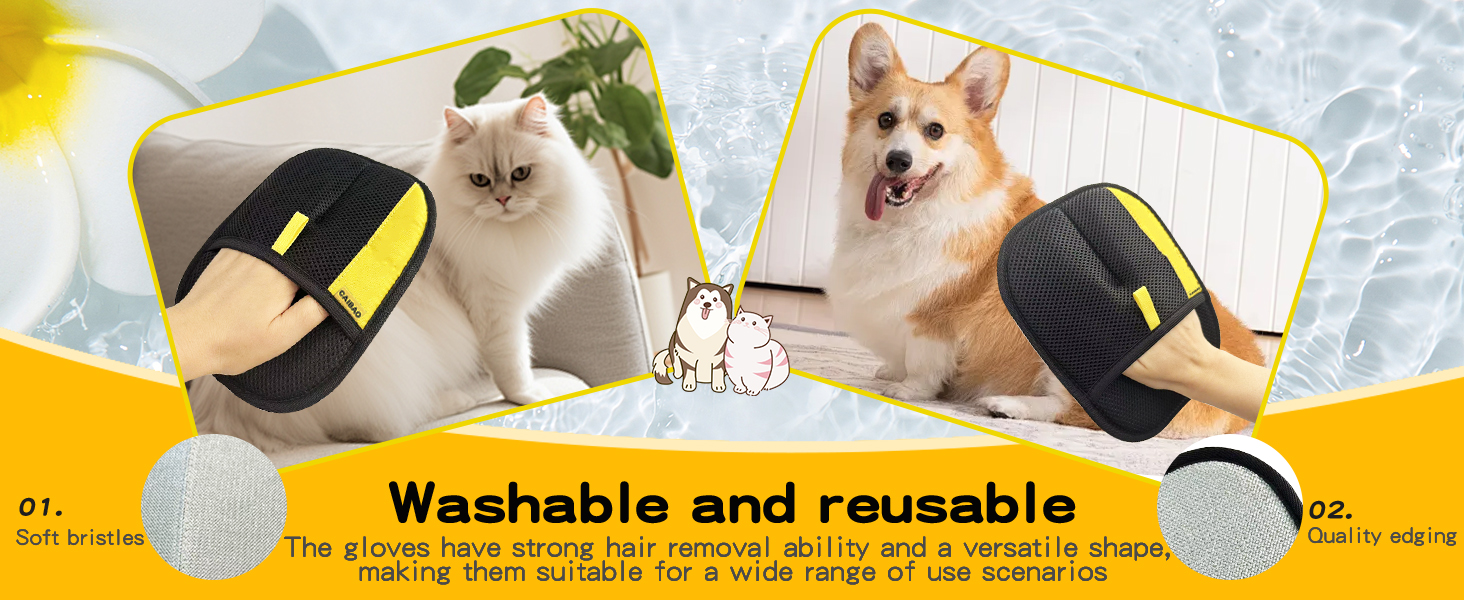 Electrostatic Pet Hair Removal Gloves: Quick Wiping - Reusable & Washable for Sofa Clothing Pet Beds Effortless Cats & Dogs Hair Remover for Busy Pet Owners (1pcs-Black)