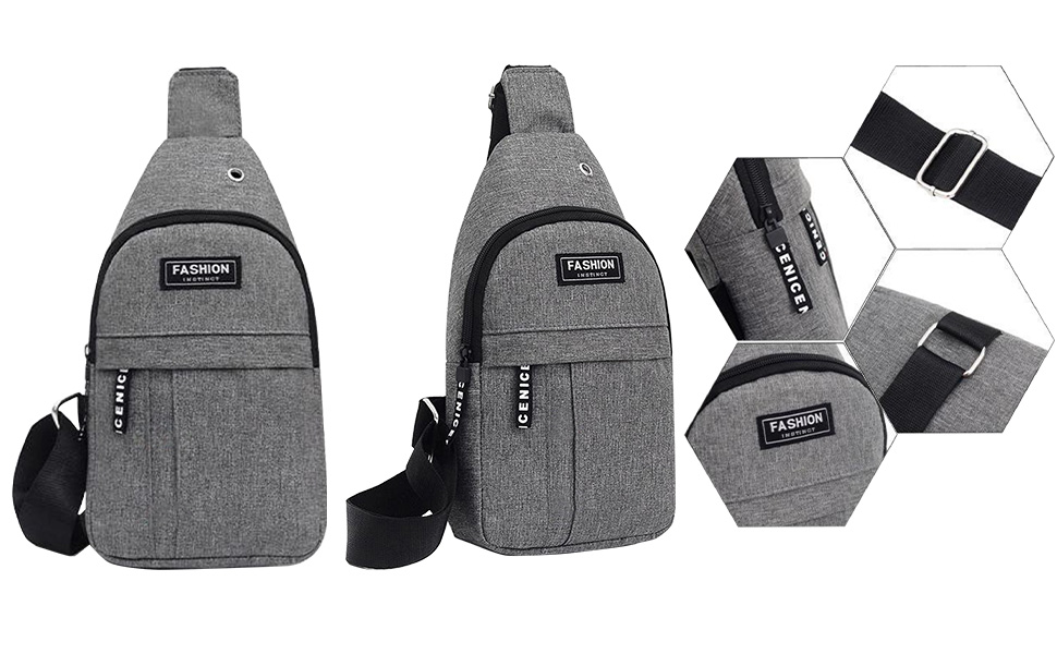 Crossbody Sling Bag for Women Mens, with USB Charging Port, Small Backpack Sash Bag Chest Daypack for Walking Hiking Travel