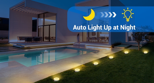 Peasur Solar Ground Lights Outdoor, 2 Pack Flat Solar Powered Disc Lights, IP68 Waterproof, Anti-Rust, Landscape Lighting for Pathway Garden Yard Lawn Walkway Landscape Driveway, Mini, Warm White