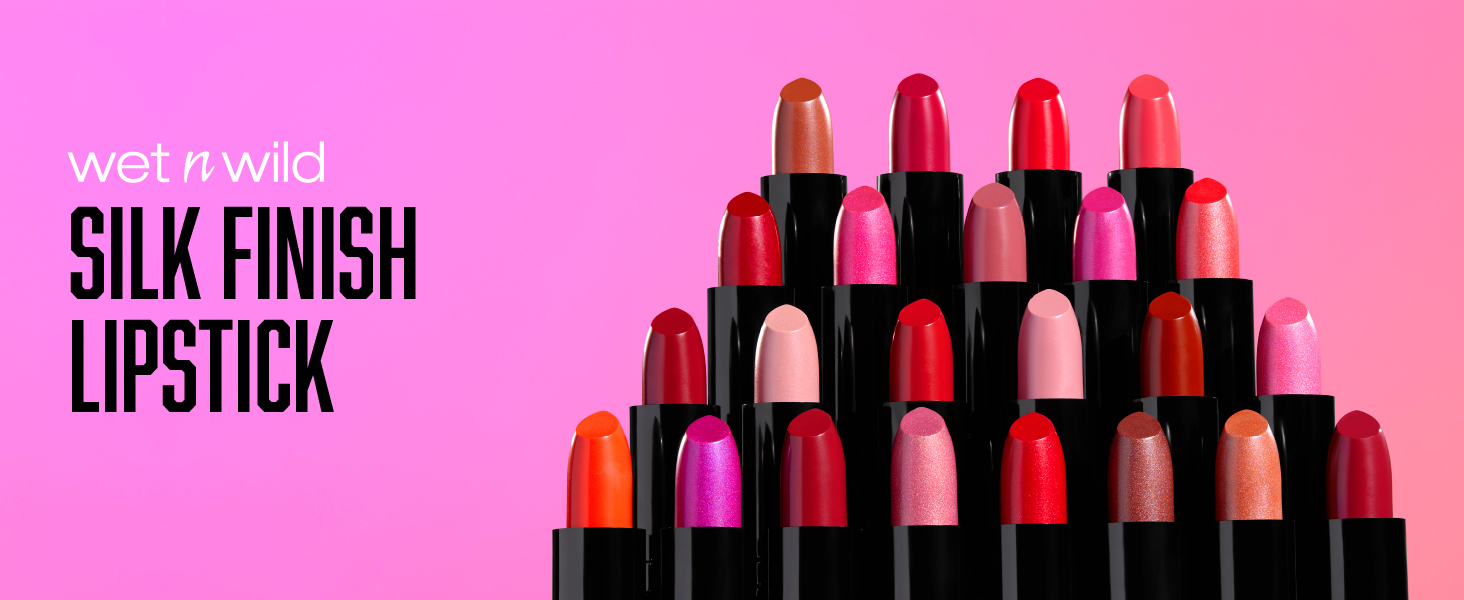 wet n wild Silk Finish Lipstick, Hydrating Rich Buildable Lip Color, Formulated with Vitamins A,E, & Macadamia for Ultimate Hydration, Cruelty-Free & Vegan - Dark Pink Frost