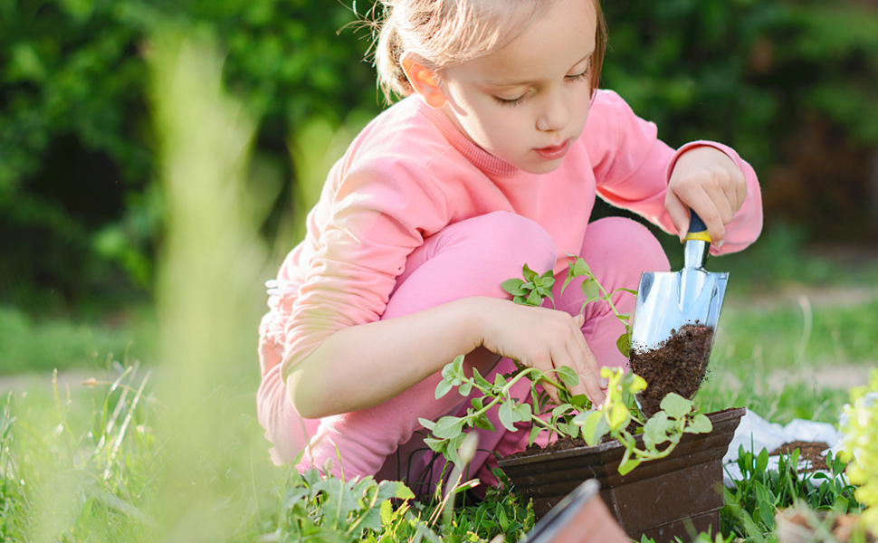 Garden Shovel, Trowel Garden Tool, Stainless Steel Heavy Duty Trowel, Soft Rubberized Non-Slip Ergonomic Handle, Hand Shovels for Digging, Planting, Transplanting, Weeding- Gardening Gift