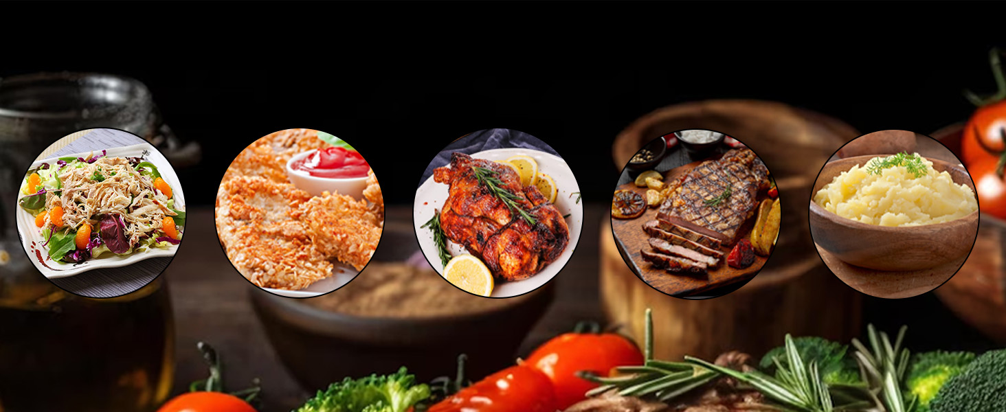 Chicken Shredder Large Chicken Breast Shredder Tool Twist with Brush&Fork, Visible Meat Shredder Machine, Strong Anti-Slip Strip, Ergonomic Handle, BPA Free, Suitable for Pork Beef Chicken