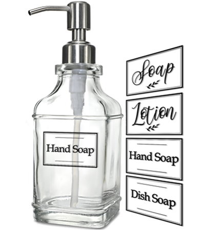 JASAI 18Oz Green Glass Soap Dispenser with Gold Rust Proof Pump, Refillable Kitchen soap Dispenser for Dish Soap, Soap Dispenser Bathroom for Hand soap, Lotion, Body Wash.