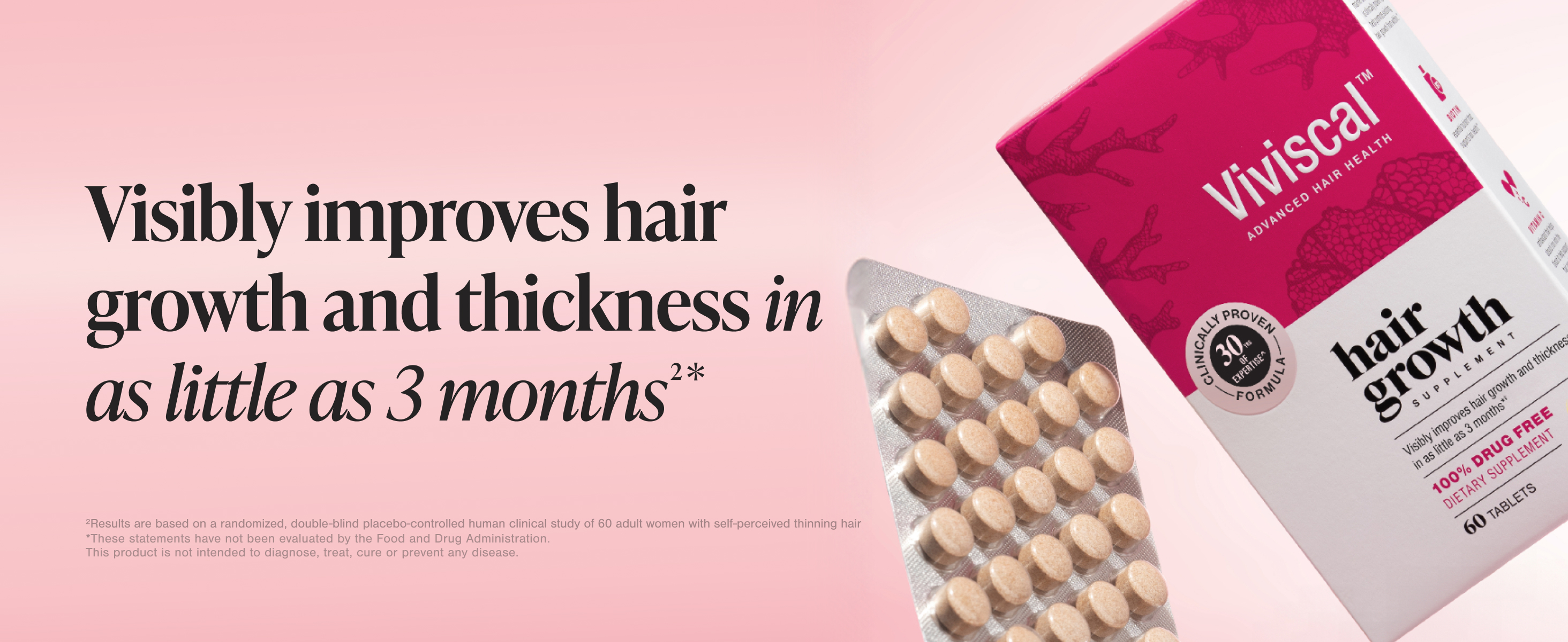 Viviscal Hair Growth Supplements For Women For Thicker, Fuller Hair, Nourishes Thinning & Loss, With Proprietary Collagen Complex, 60 Tablets, 1 Month Supply