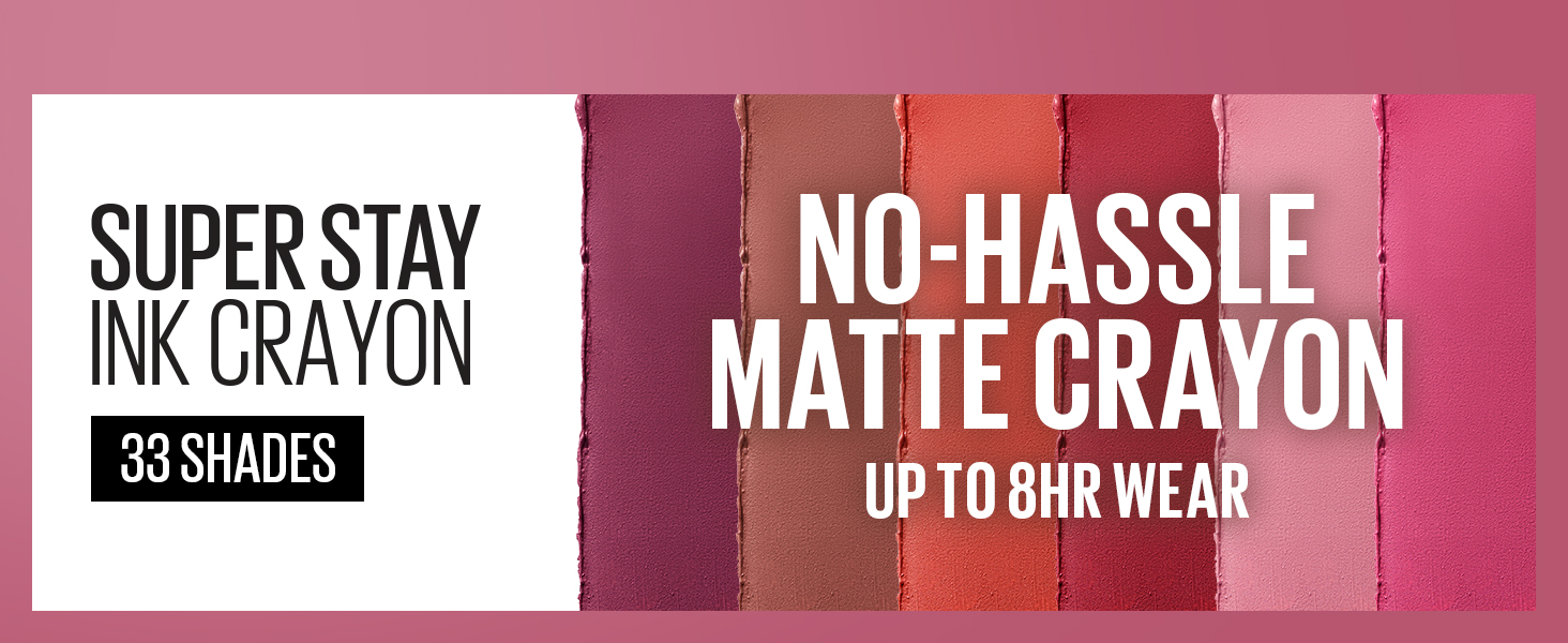 Maybelline Super Stay Ink Crayon Lipstick Makeup, Precision Tip Matte Lip Crayon with Built-in Sharpener, Longwear Up To 8Hrs, Lead The Way, Pink Beige, 1 Count