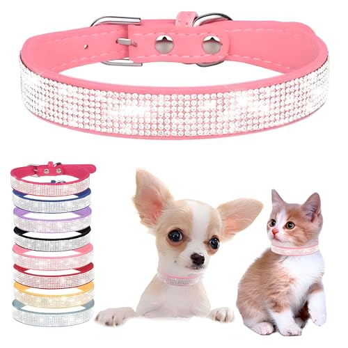 Light Blue XS Dog Collar with Bell, Reflective Cat Collars Girl Soft Adjustable Buckle for XXS XSmall Extra Small Puppy Female Male Tiny Pets Dogs Boy Kitten Yorkie X-Small