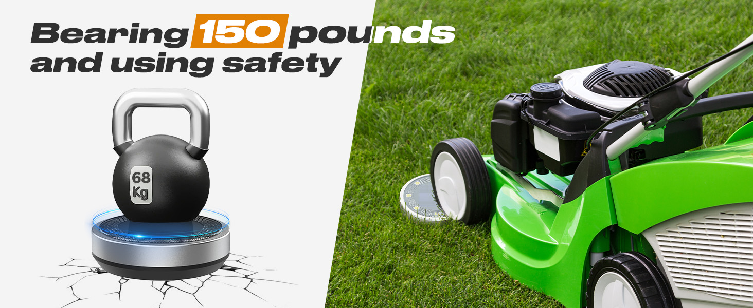 btfarm 2 Pack Solar Lights Outdoor, 8 LED Solar Ground Lights IP65 Waterproof Flat Solar Disc Light, Pathway Lights for Garden Lawn Patio Yard Path Landscape, Cool White