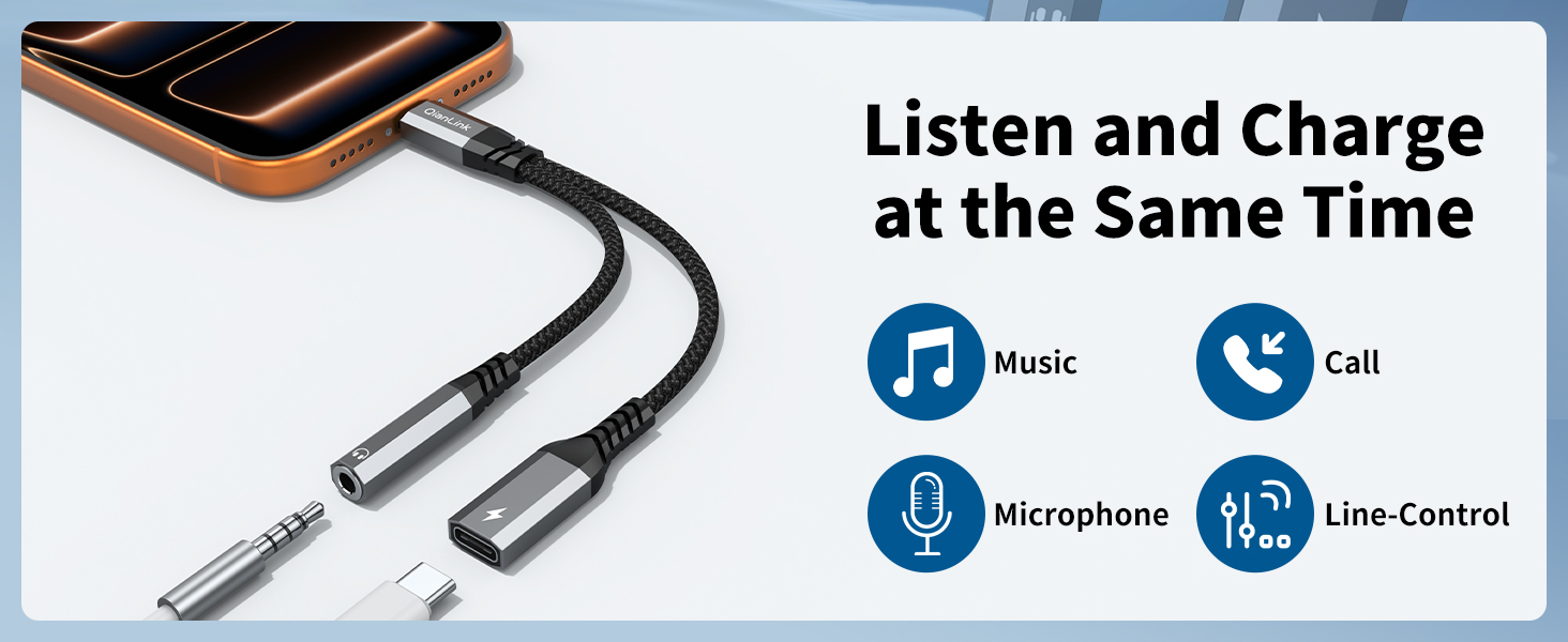 USB C to 3.5mm Headphone and Charger Adapter, 2-in-1 Type C to Aux Jack Cable with PD 60W Fast Charging for iPhone15 16 17 Pro Max, Samsung Galaxy S22 S23 S24 S25 Ultra, Note 20, iPad Air4, Pixel 8 9