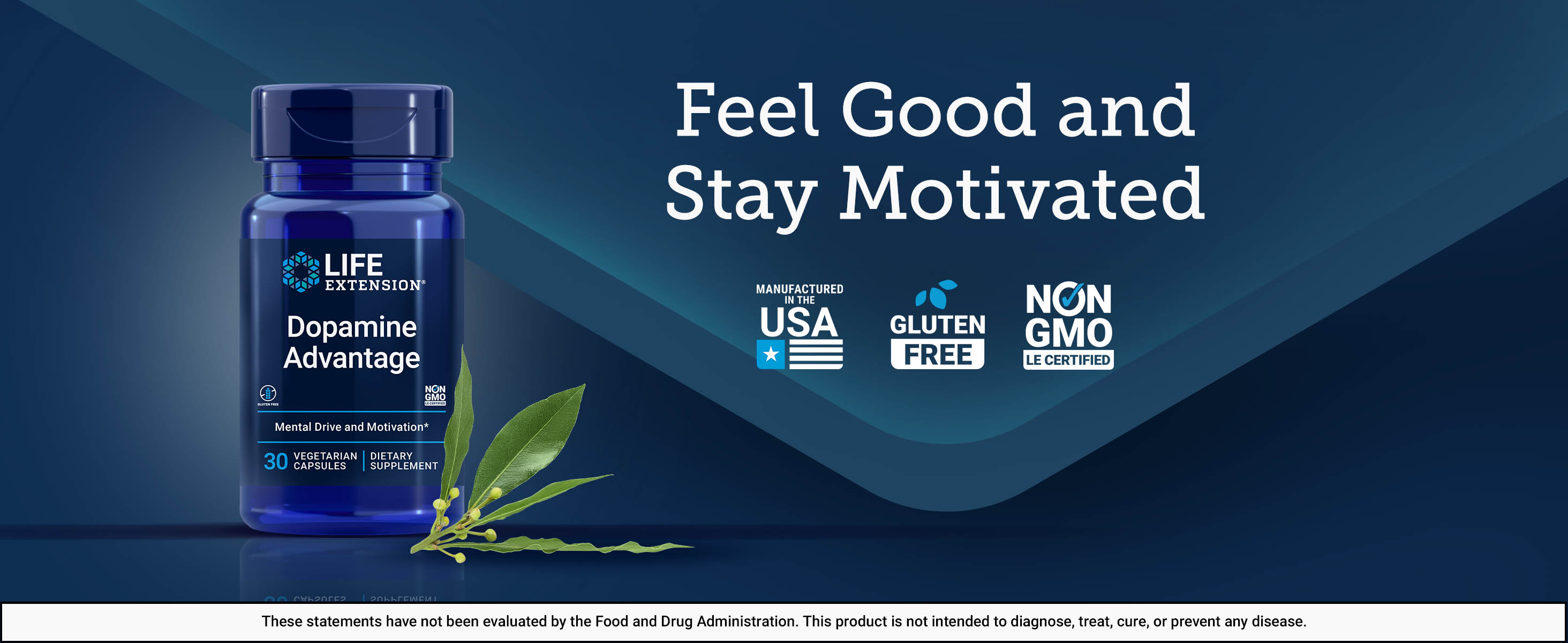 Life Extension Dopamine Advantage, Cognitive Health, Mental Sharpness, Motivation, Vitamin B12, phellodendron bark Powder, Gluten Free, Non-GMO, Vegetarian, 30 Capsules