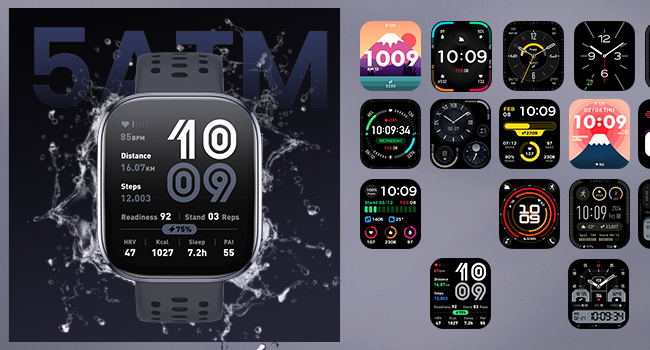 Amazfit Bip 6 Smart Watch 46mm, 14 Day Battery, 1.97" AMOLED Display, GPS & Free Maps, AI, Bluetooth Call & Text, Health, Fitness & Sleep Tracker, 140+ Workout Modes, 5 ATM Water-Resistance, Black