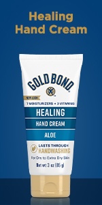 Gold Bond Healing Hand Cream, 3 oz., Gold Bond Hand Cream With Aloe, Moisture That Lasts Through Handwashing