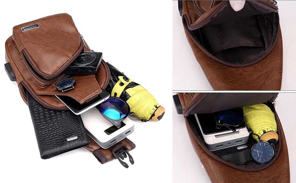 Generic Todays Deals in Clearance, Sling Bag for Women Men, Crossbody Bags, Chest Bag, Sling Backpack with USB Hole, Gray