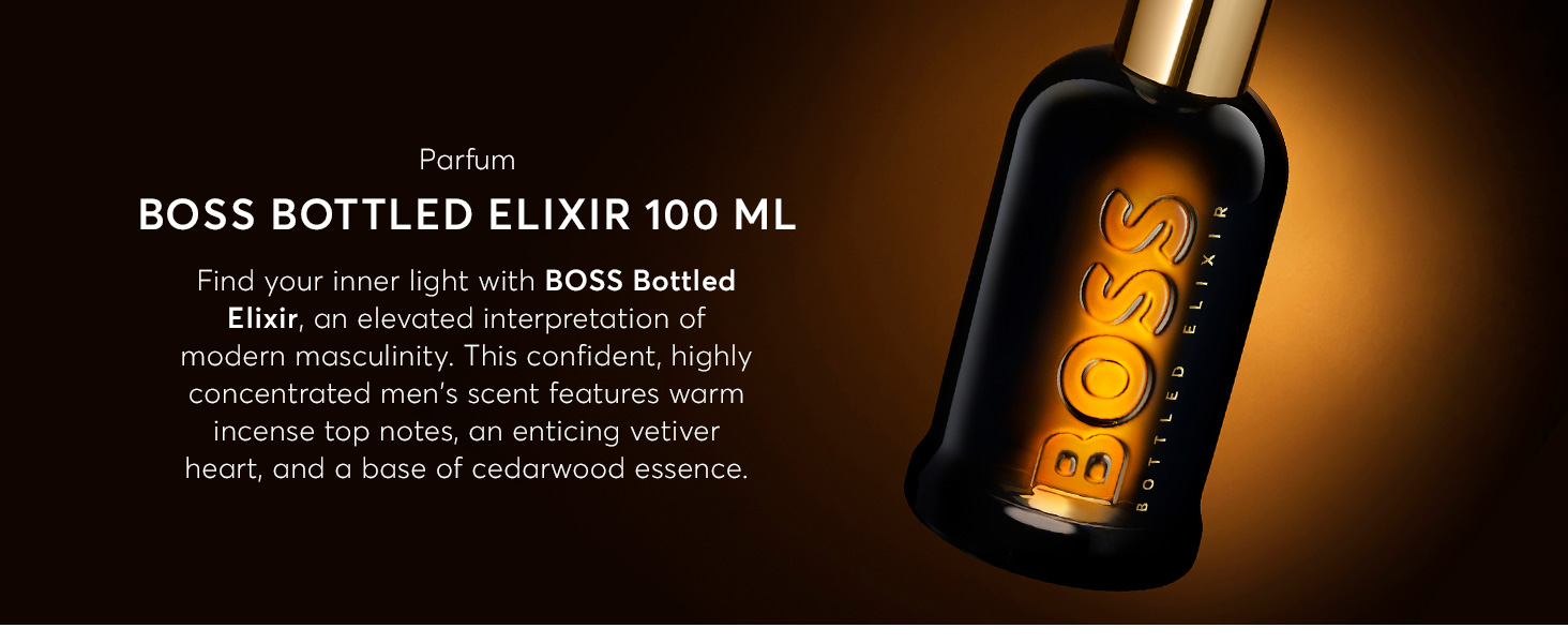 Hugo Boss Bottled Elixir Parfum – Woody Men's Cologne – With Notes of Incense, Vetiver & Cedarwood Essence – Long Lasting Fragrance