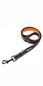 PHOEPET Reflective Dog Harness Large Breed Adjustable No Pull Vest with with Handle 2 Metal Rings 3 Buckles [Easy to Put on & Take Off](L, Orange)