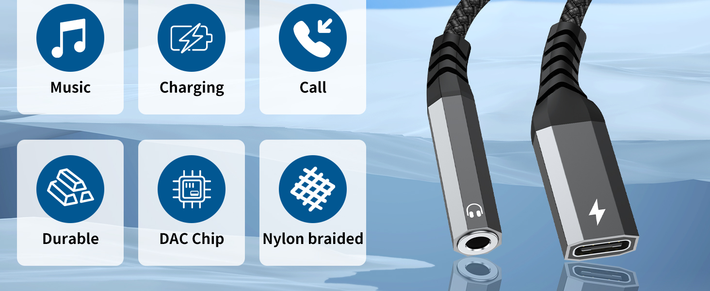 USB C to 3.5mm Headphone and Charger Adapter, 2-in-1 Type C to Aux Jack Cable with PD 60W Fast Charging for iPhone15 16 17 Pro Max, Samsung Galaxy S22 S23 S24 S25 Ultra, Note 20, iPad Air4, Pixel 8 9