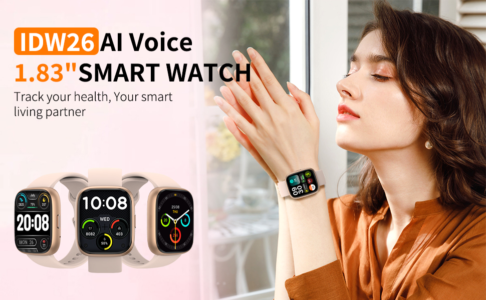 2026 Upgraded Smart Watch Alexa Built-in【1.83" HD Touchscreen】【BT5.3 Call, 100+ Sports Modes & IP68 Waterproof】 Fitness Tracker 24/7 Heart & Sleep Monitor for Android iOS Men Women