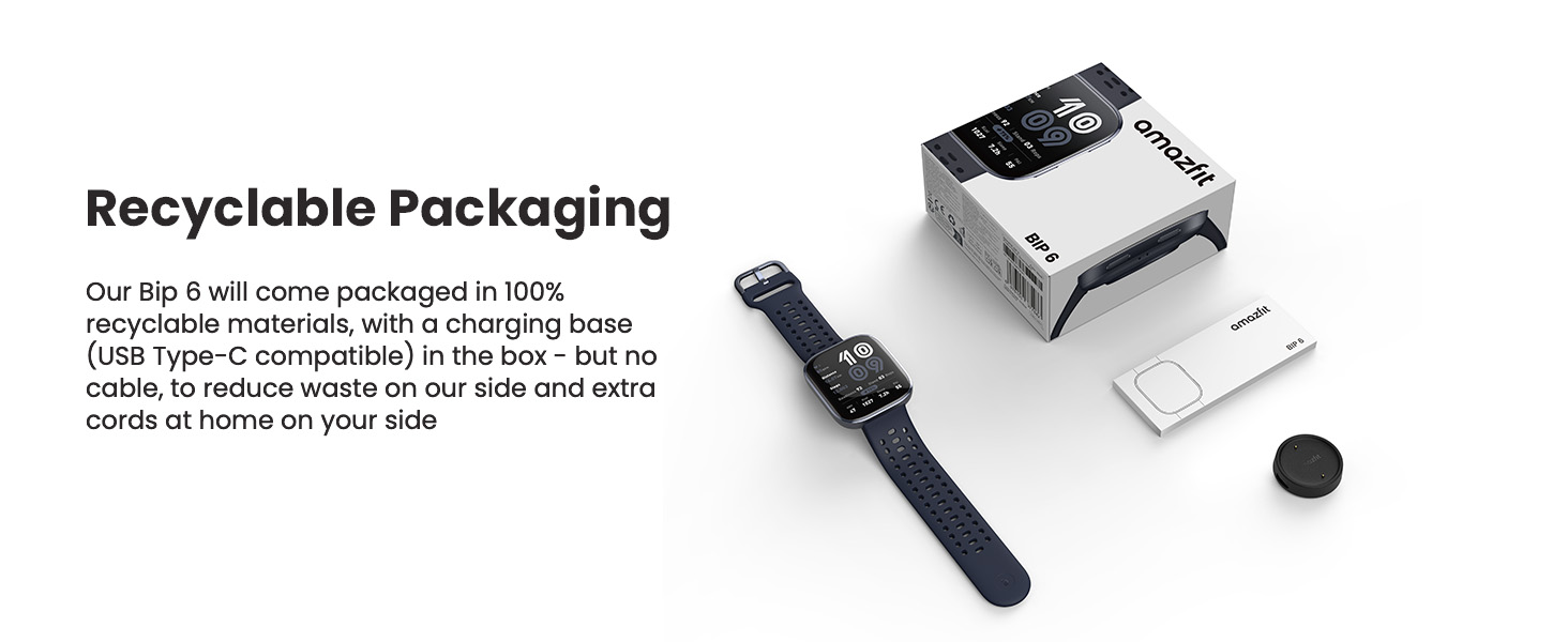 Amazfit Bip 6 Smart Watch 46mm, 14 Day Battery, 1.97" AMOLED Display, GPS & Free Maps, AI, Bluetooth Call & Text, Health, Fitness & Sleep Tracker, 140+ Workout Modes, 5 ATM Water-Resistance, Black