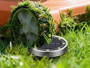 Peasur Solar Ground Lights Outdoor, 2 Pack Flat Solar Powered Disc Lights, IP68 Waterproof, Anti-Rust, Landscape Lighting for Pathway Garden Yard Lawn Walkway Landscape Driveway, Mini, Warm White