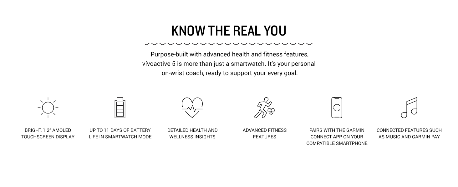 Garmin vívoactive 5, Health and Fitness GPS Smartwatch, AMOLED Display, Up to 11 Days of Battery, Ivory