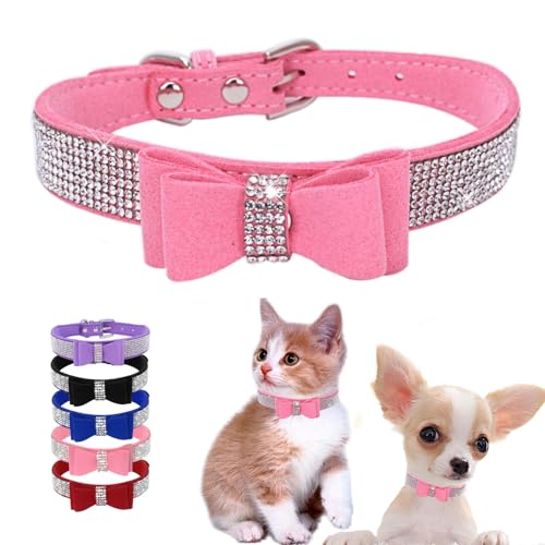 Light Blue XS Dog Collar with Bell, Reflective Cat Collars Girl Soft Adjustable Buckle for XXS XSmall Extra Small Puppy Female Male Tiny Pets Dogs Boy Kitten Yorkie X-Small