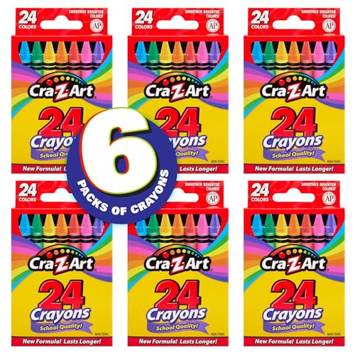 Cra-Z-Art 24ct Crayons Pack, Perfect Back to School Essential, Art Supplies for Coloring Fun, Ages 3 and Up